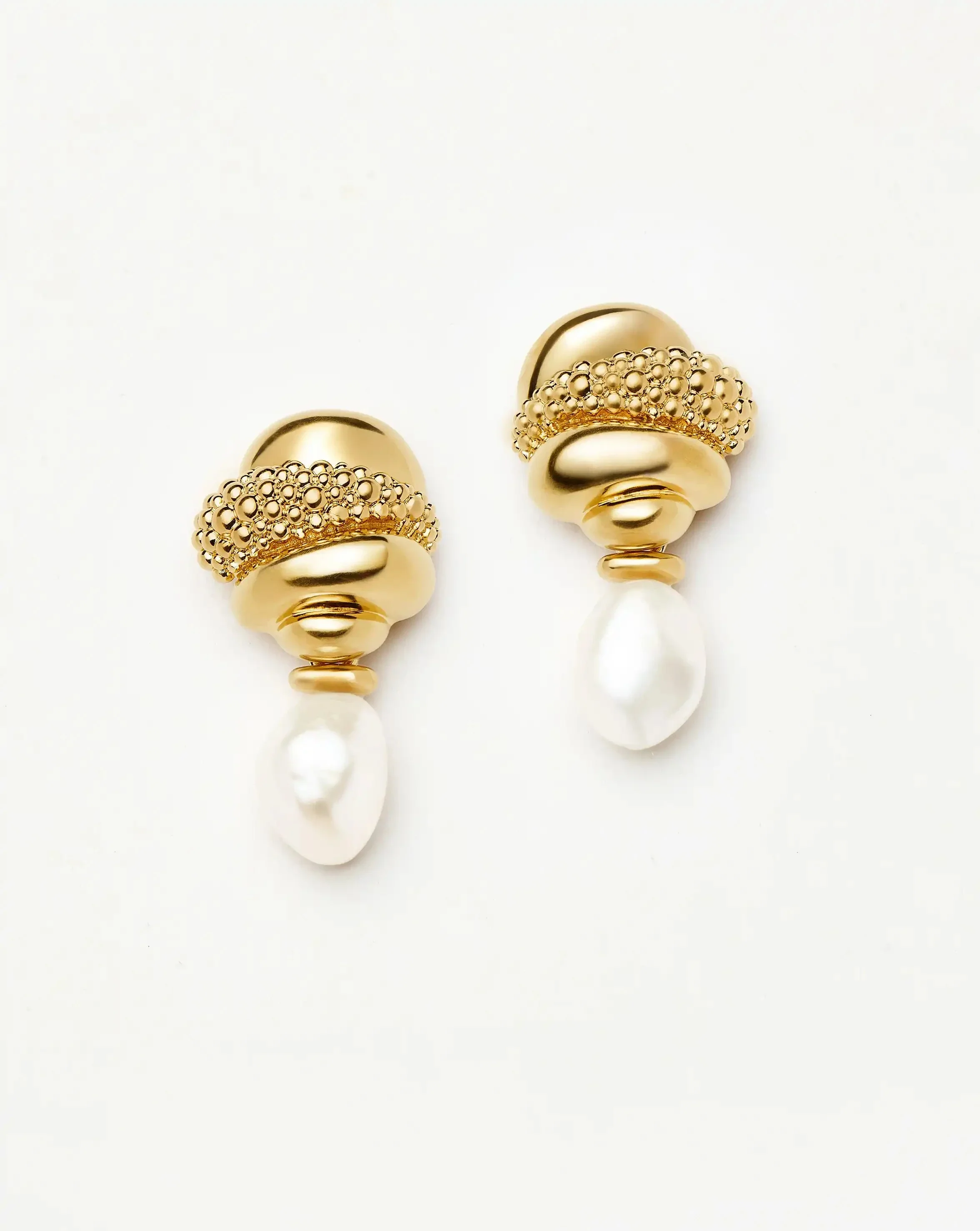 Pearl Baya Charm Drop Earrings | 18ct Gold Plated/Pearl